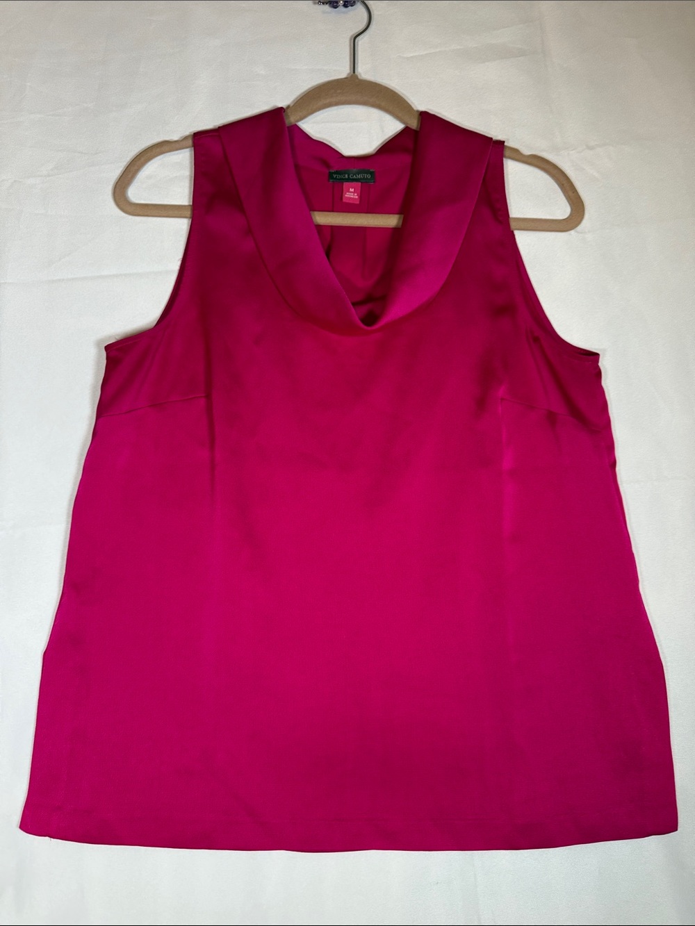 Vince Camuto Magenta Sleeveless Cowl Neck Camisole